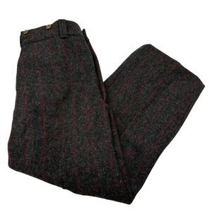 LL Bean Mackinaw Wool Pants Hunting Logger Suspender Ready USA Mens Size 38 Gray